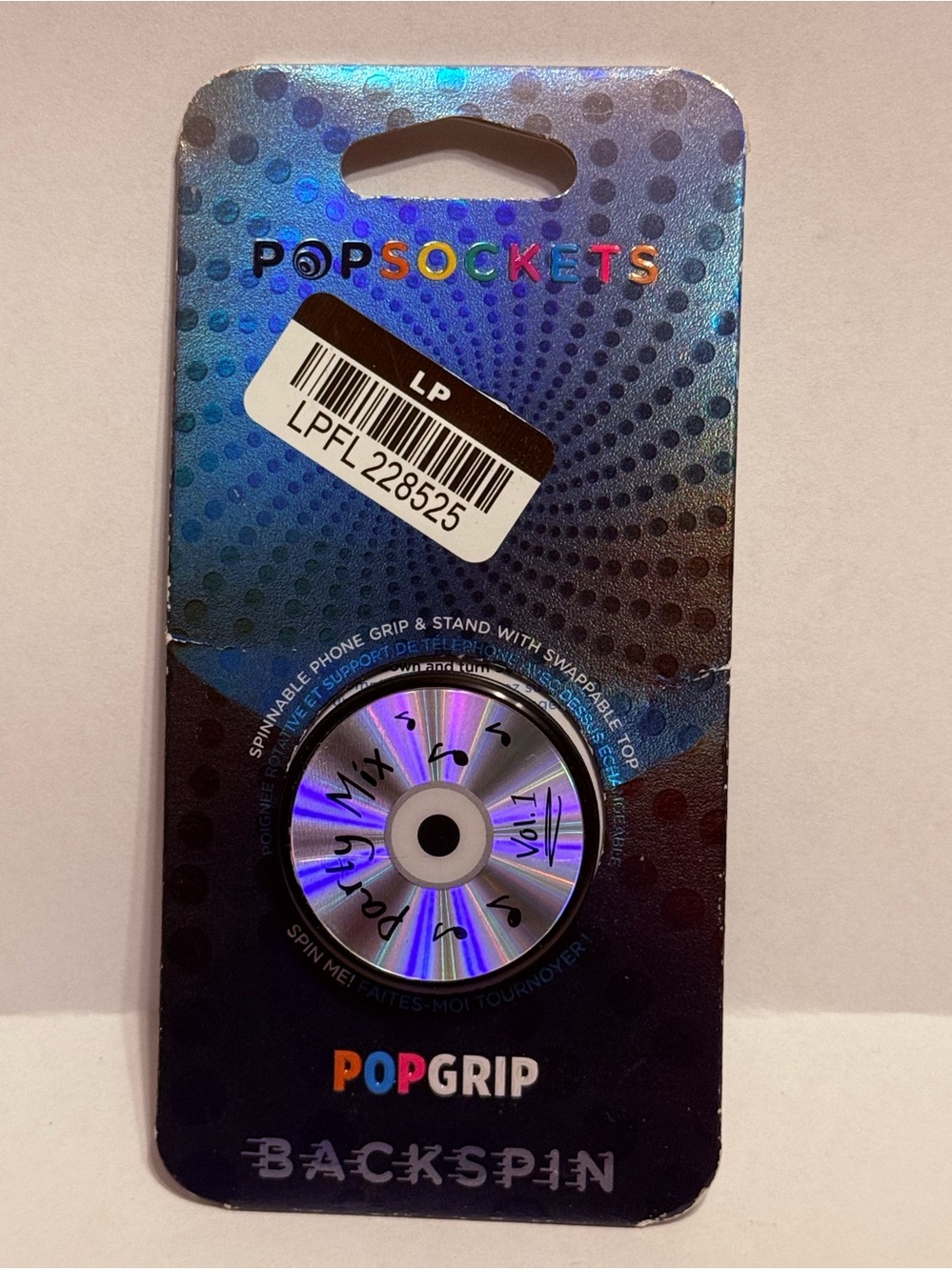 PopSocket PopGrip Backspin Holographic Silver Phone Grip CD